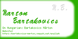 marton bartakovics business card